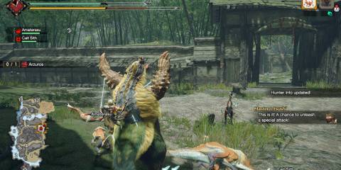 Wyvern Riding an Arzuros in Monster Hunter Rise