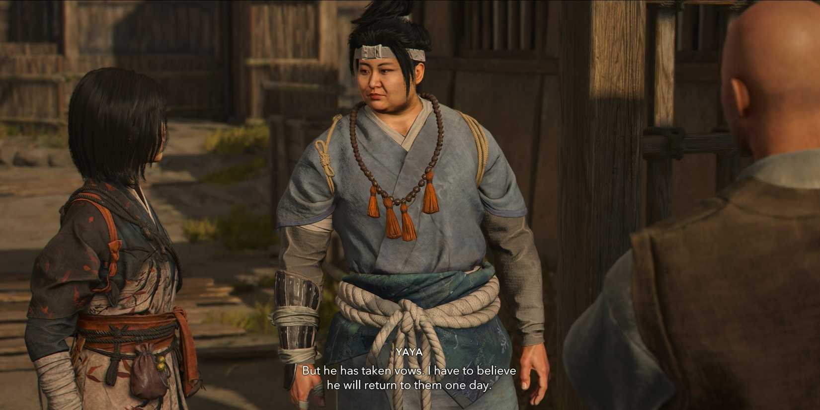 Yaya suggest we forgive the shrine raider in Stray Dogs quest AC Shadows