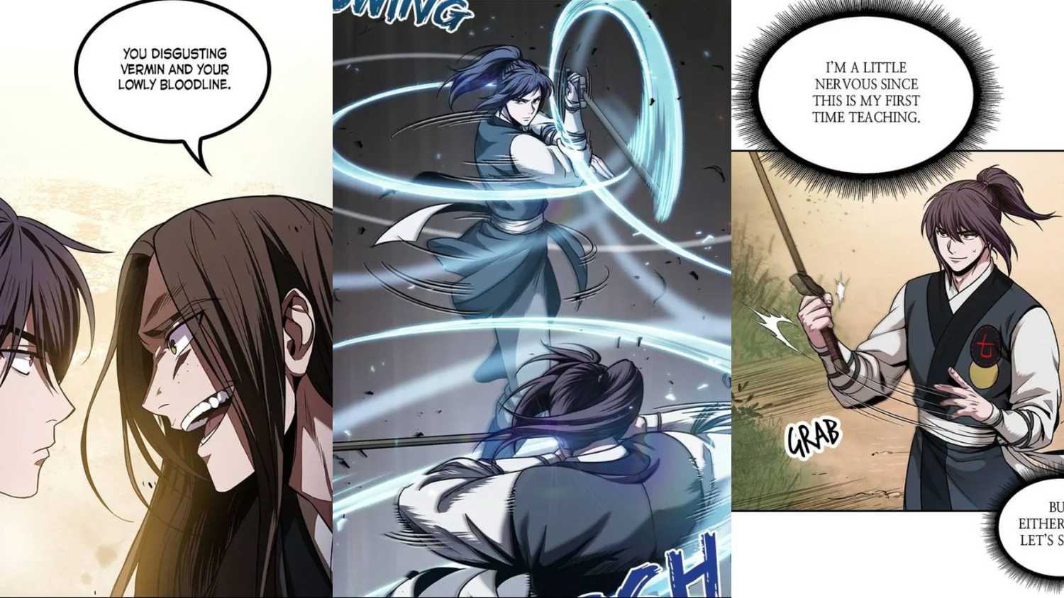 ヨ・ウンが剣を構える場面