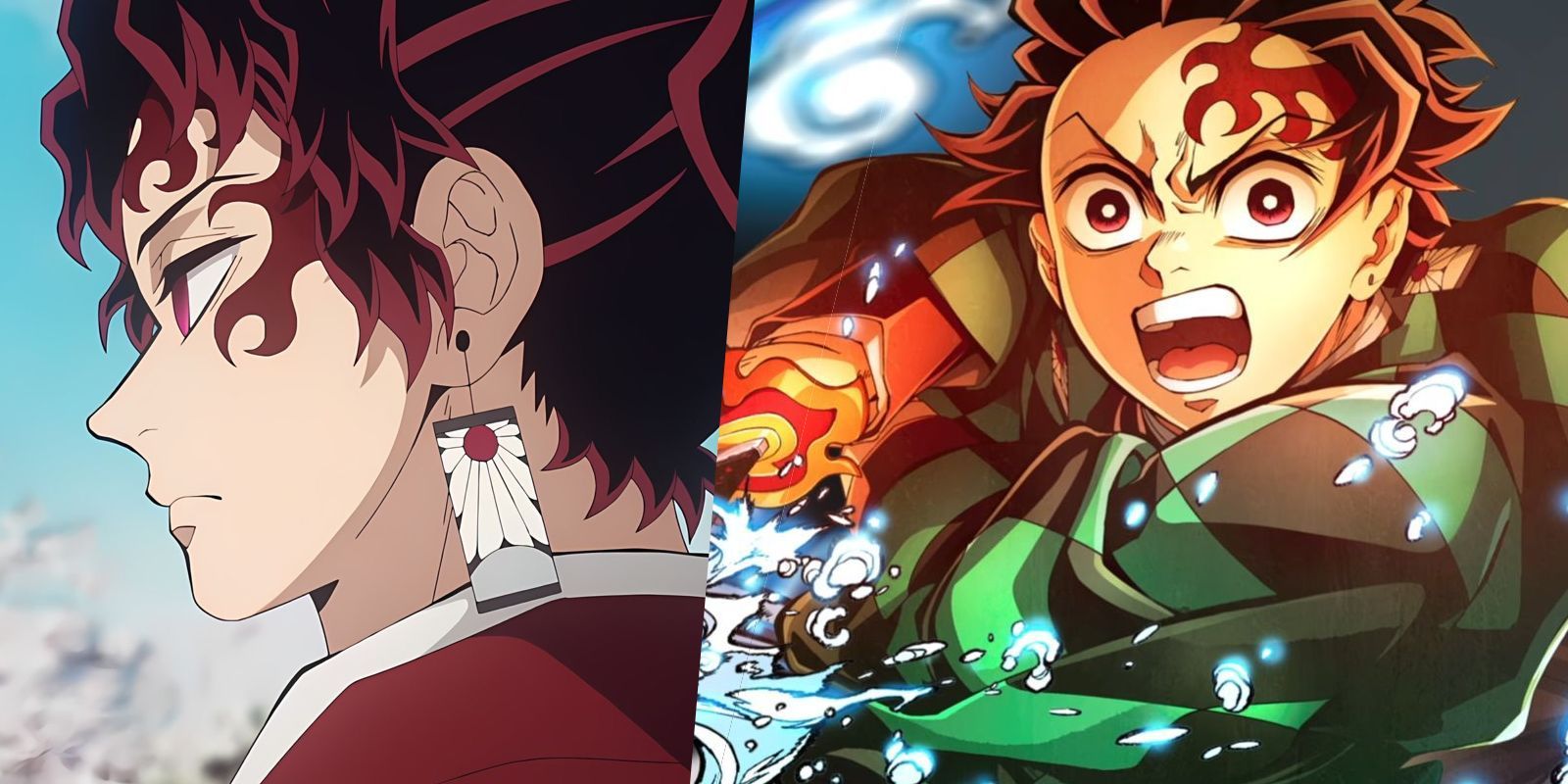 picture: yoriichi and tanjiro in demon slayer collage.