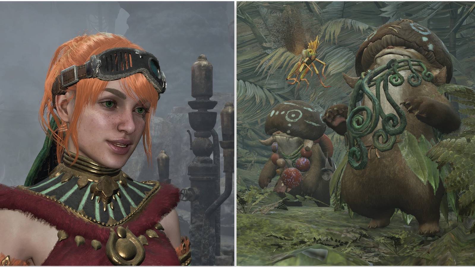 Your Hunter and a group of Wudwuds in Monster Hunter Wilds