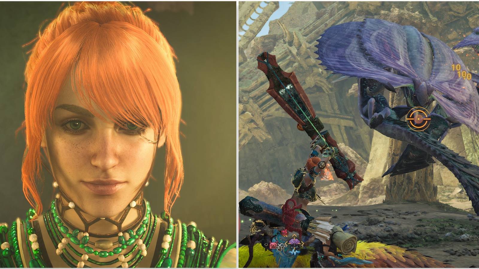 Your Hunter and fighting two Hirabami in Monster Hunter Wilds