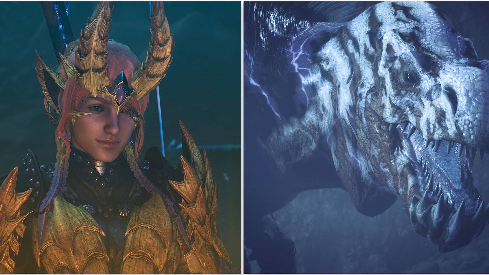 Your Hunter and Guardian Anjanath in Monster Hunter Wilds