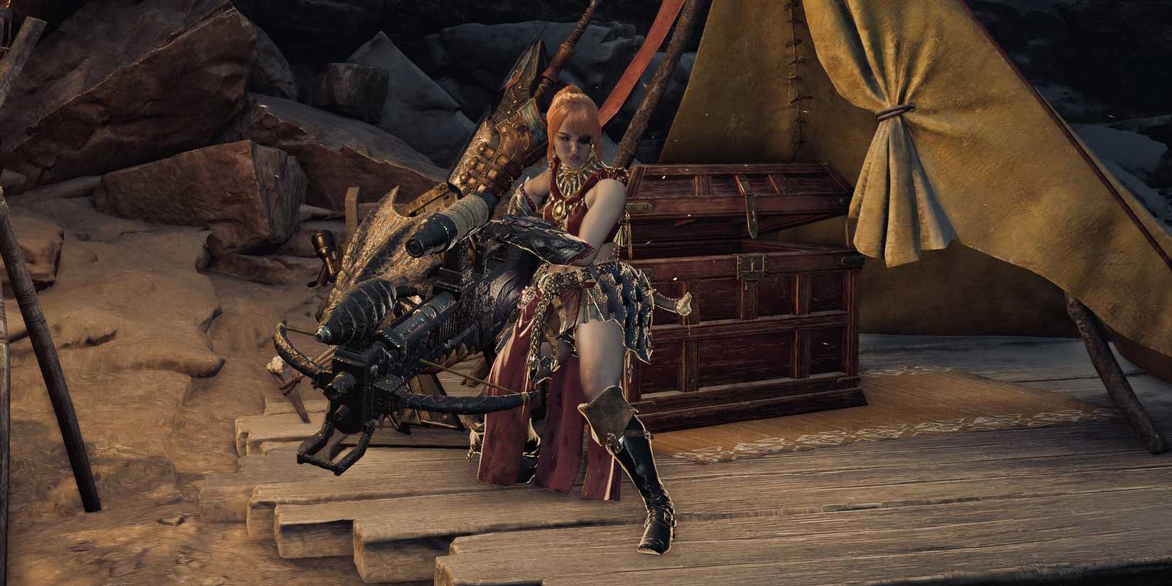 Your Hunter holding a Heavy Bowgun in Monster Hunter Wilds