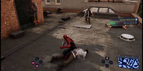 Peter Web Pulling an Enemy in Marvel's Spider-Man 2