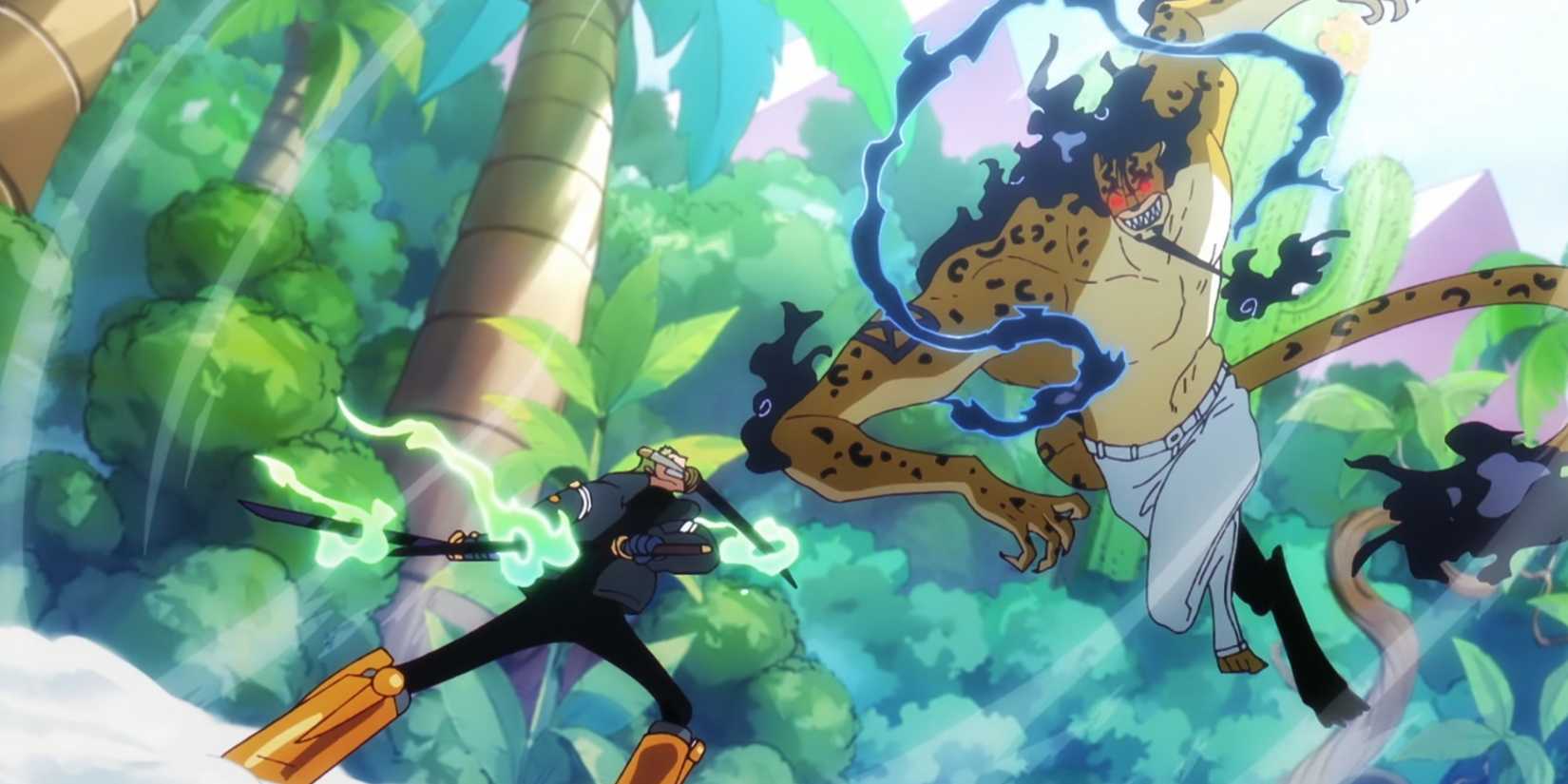 rob lucci fighting zoro on egghead