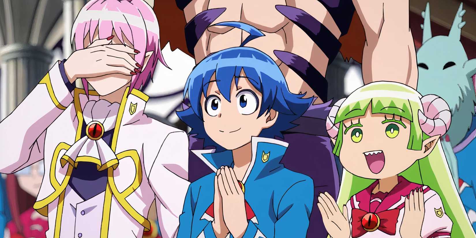 Alice, Iruma and Clara are watching something together.