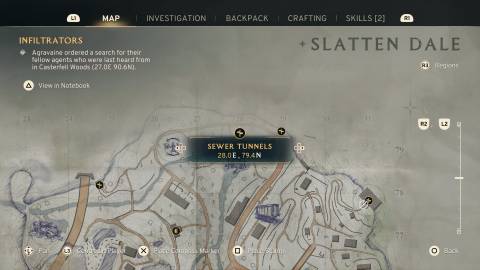 atomfall sewer tunnel entrance through drain on map