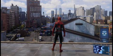 Peter Standing on a Rooftop in Marvel's Spider-Man 2