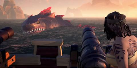 Sea of Thieves Megalodon in The Water