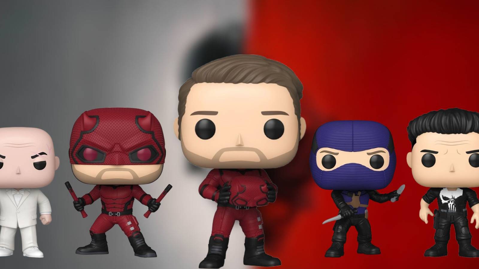  Daredevil: Born Again Funko Pop Collection on the official poster as background.