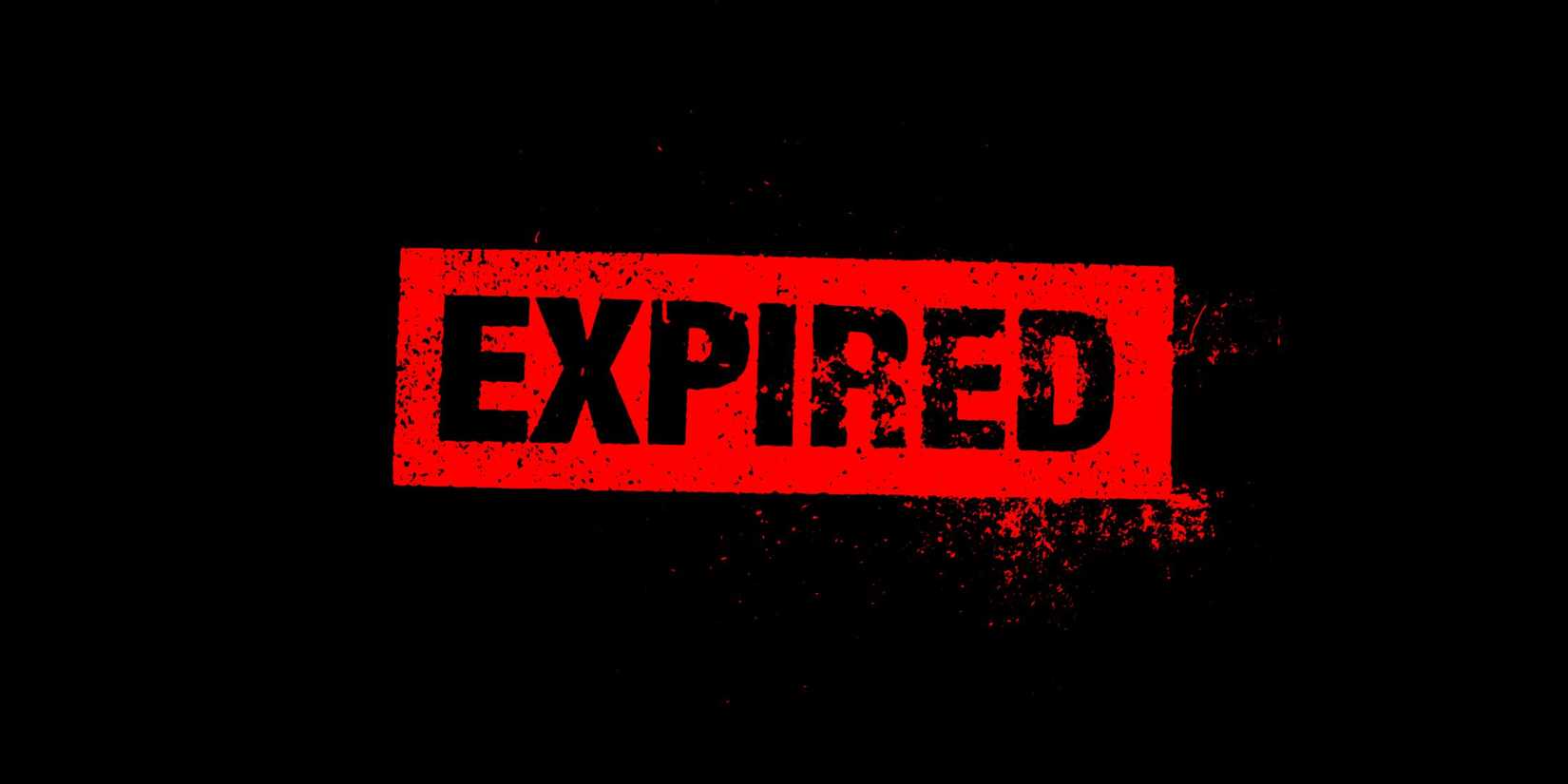 Image of a black background with the word expired on it.