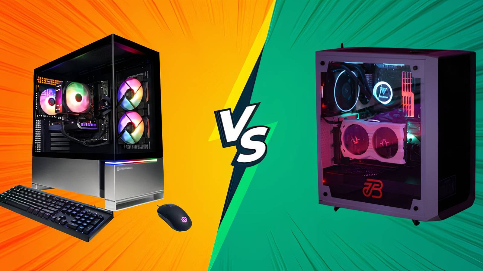 image of a pre-built PC stacking up against a custom built pc.