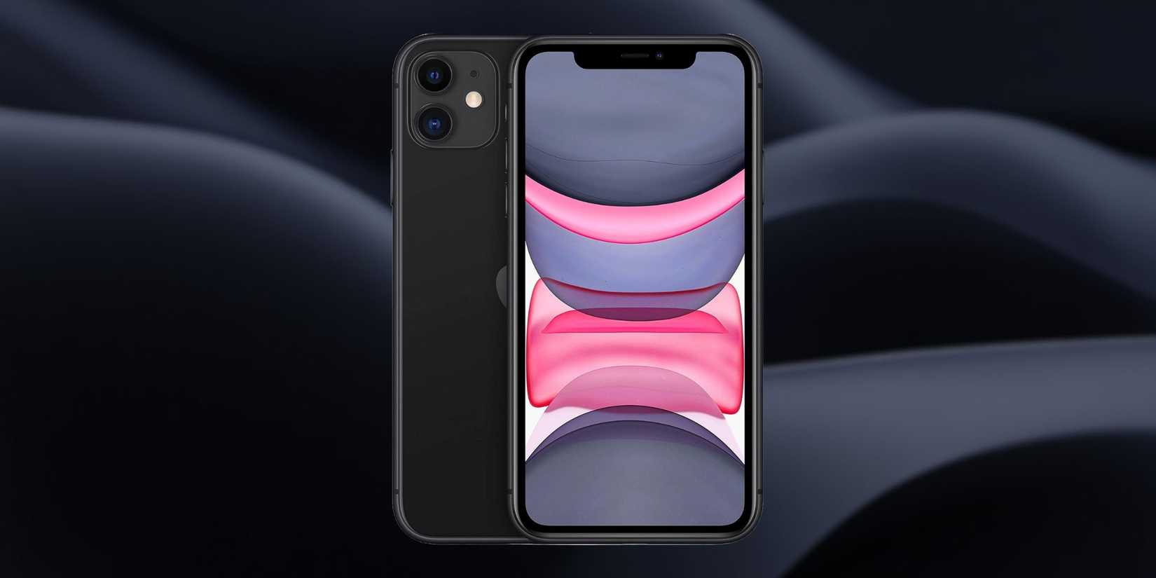iPhone 11 on a grey gradient background.