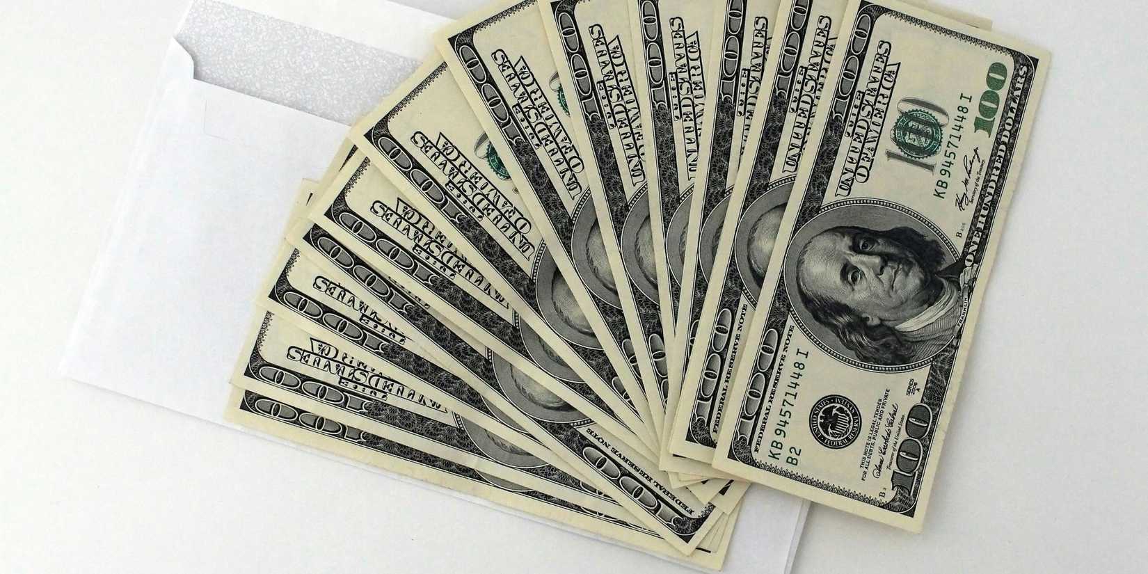 Image of money on a table.