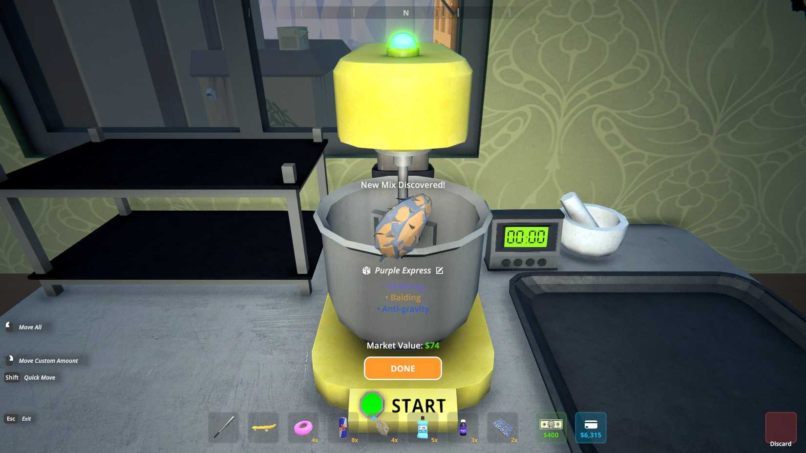 Mixing Purple Express in Schedule 1