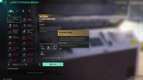 Once Human Flamethrower weapon crafting requirements