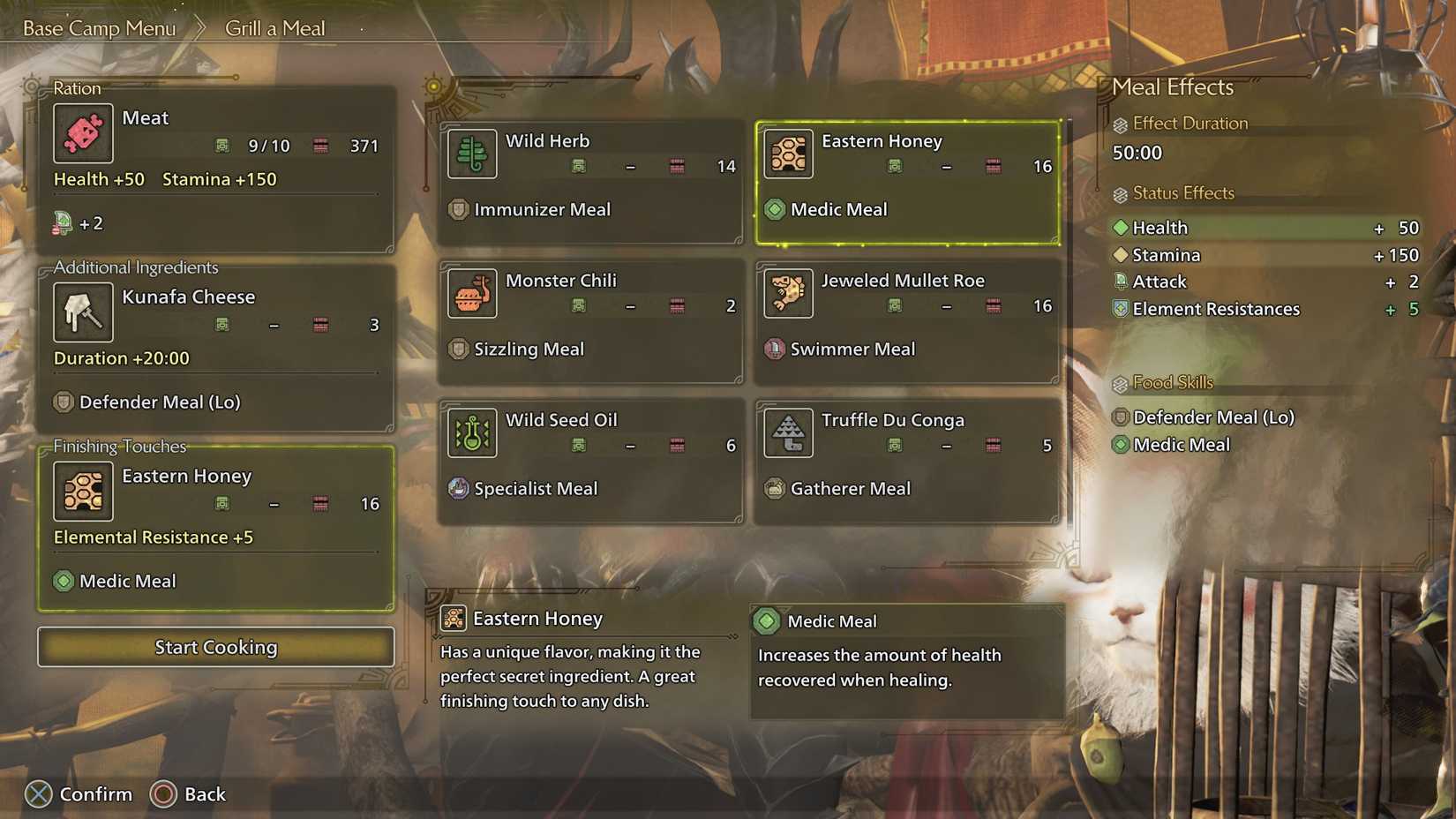 MH Wilds Medic Meal effect