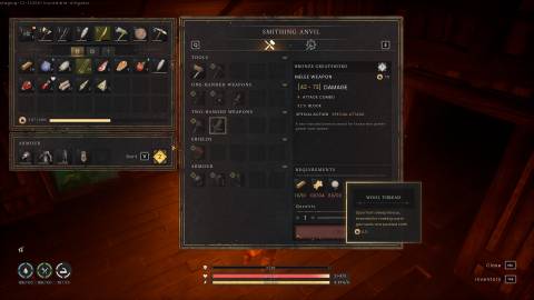 Runescape Dragonwilds Bronze Greatsword Smithing Forge