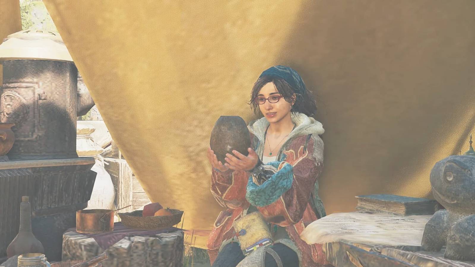 MH Wilds Alma in camp