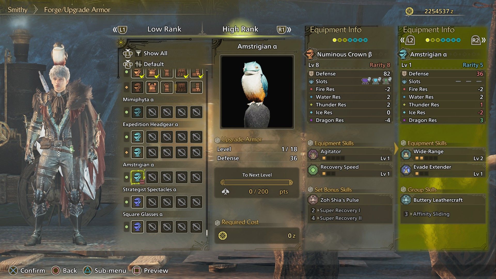 MH Wilds Amstrigian Alpha Helmet Statistics