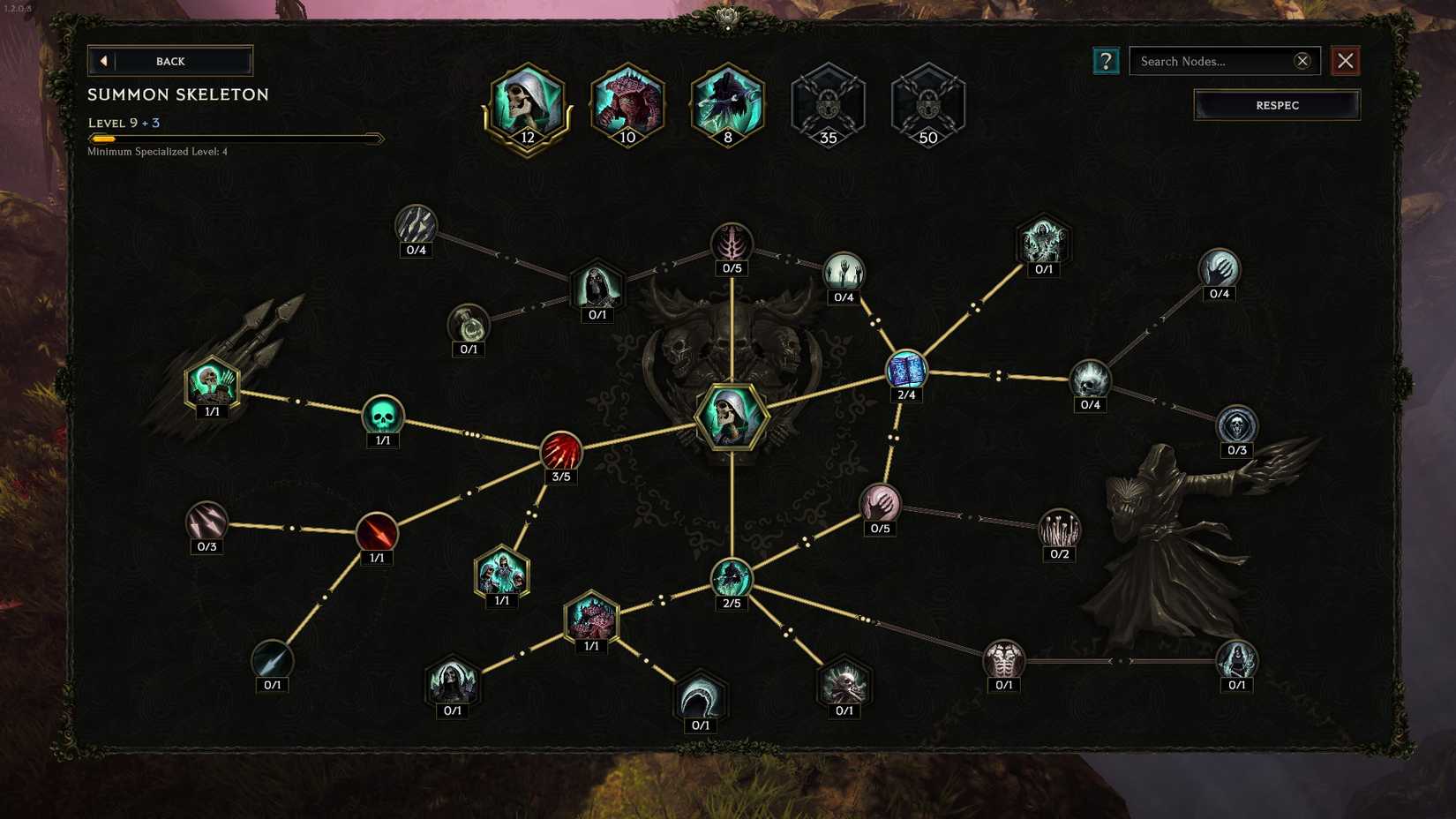 Last Epoch summon skeleton tree