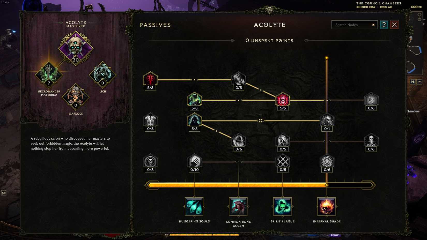 Last Epoch Acolyte Minion passives