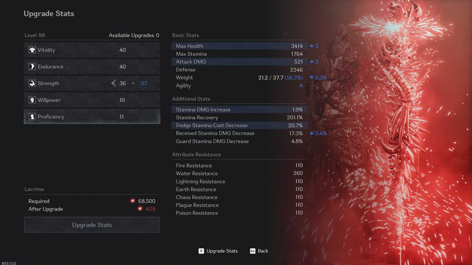 Leveling up in The First Berserker Khazan