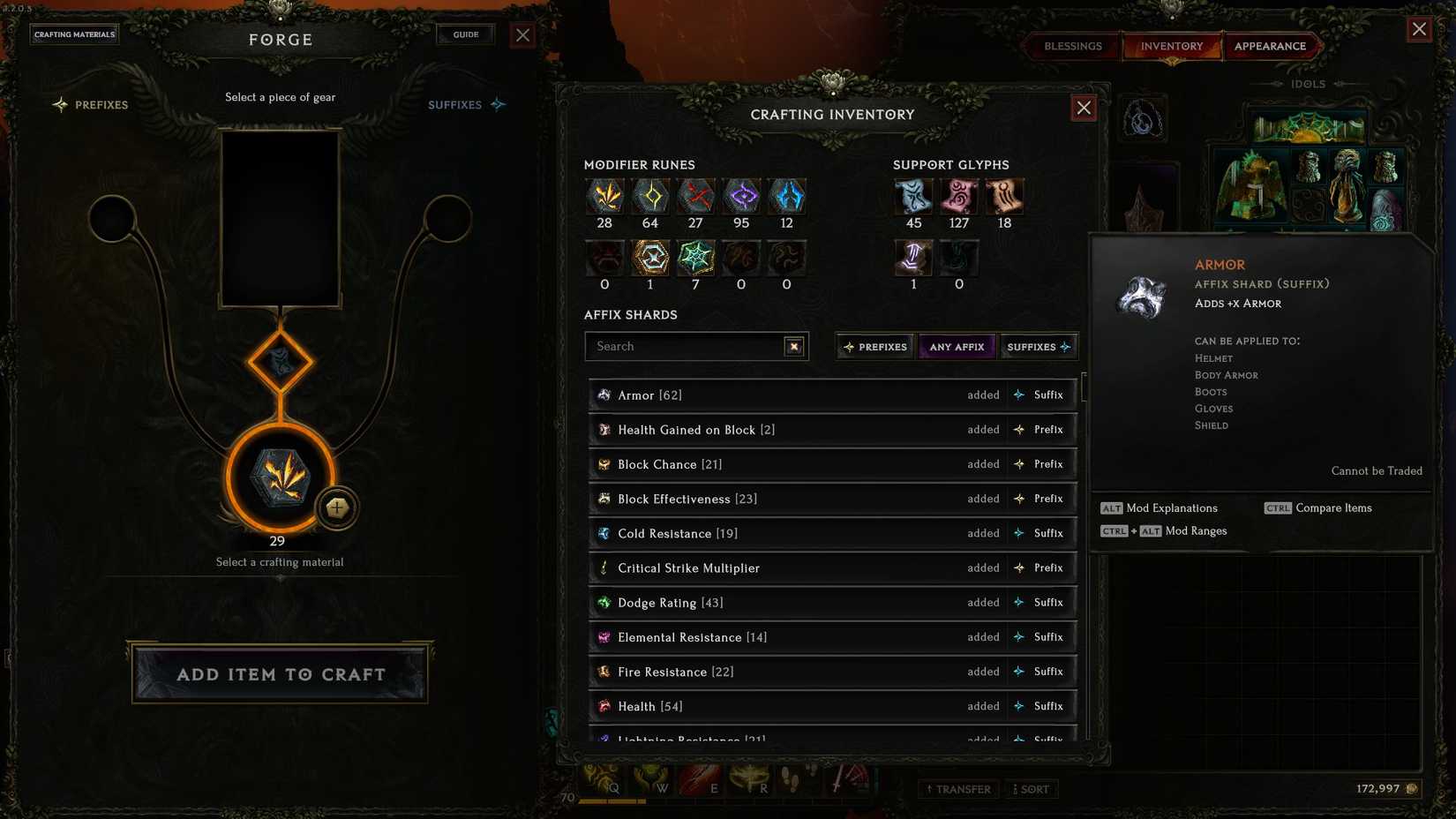 Last Epoch Affix Shards list