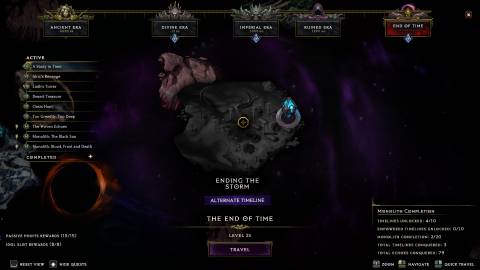 Last Epoch Ending the Storm timeline