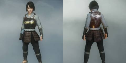 An image from the female armor tweaks mod for Nioh 2