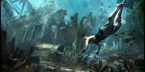 Edward Diving For a Treasure Chest in Assassin's Creed 4: Black Flag