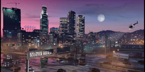 A Nighttime View of Los Santos in GTA 5