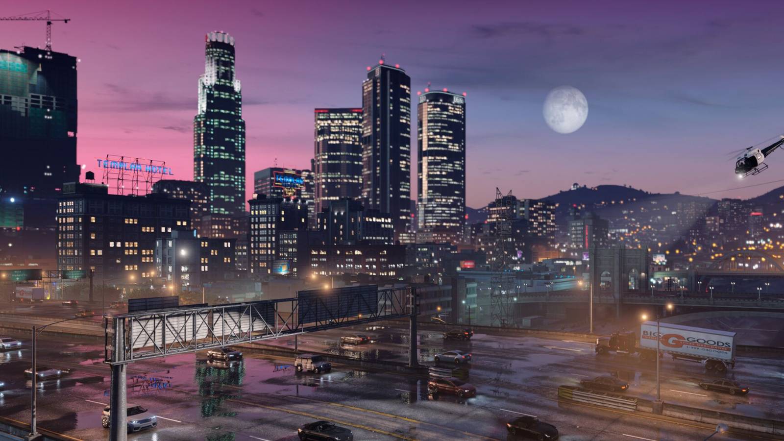 A Nighttime View of Los Santos in GTA 5