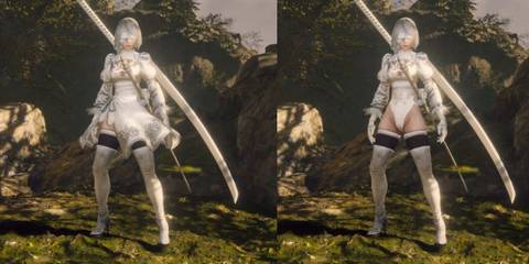 An image from the Automata 2B YoRHa Outfit mod for Nioh 2