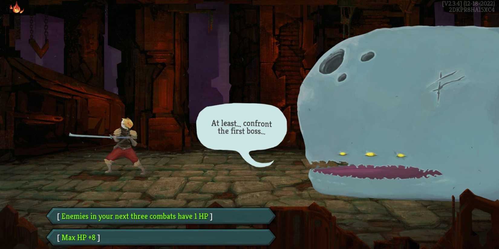 Player talking to Neow at start of new run