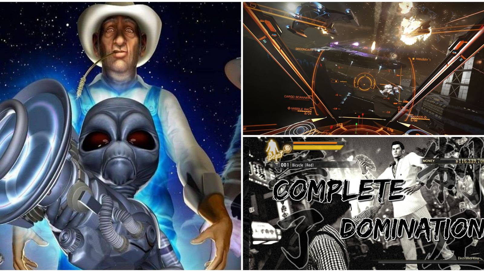 Open-World Games Without Leveling Up- Destroy All Humans Elite Dangerous Yakuza 0