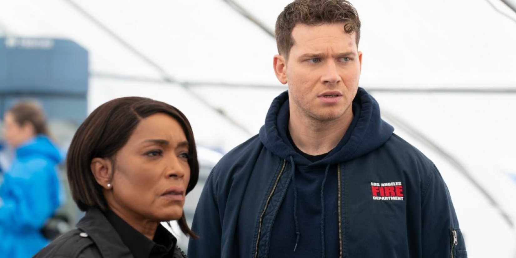Athena Grant (Angela Basset) and Buck (Oliver Stark) on 9-1-1