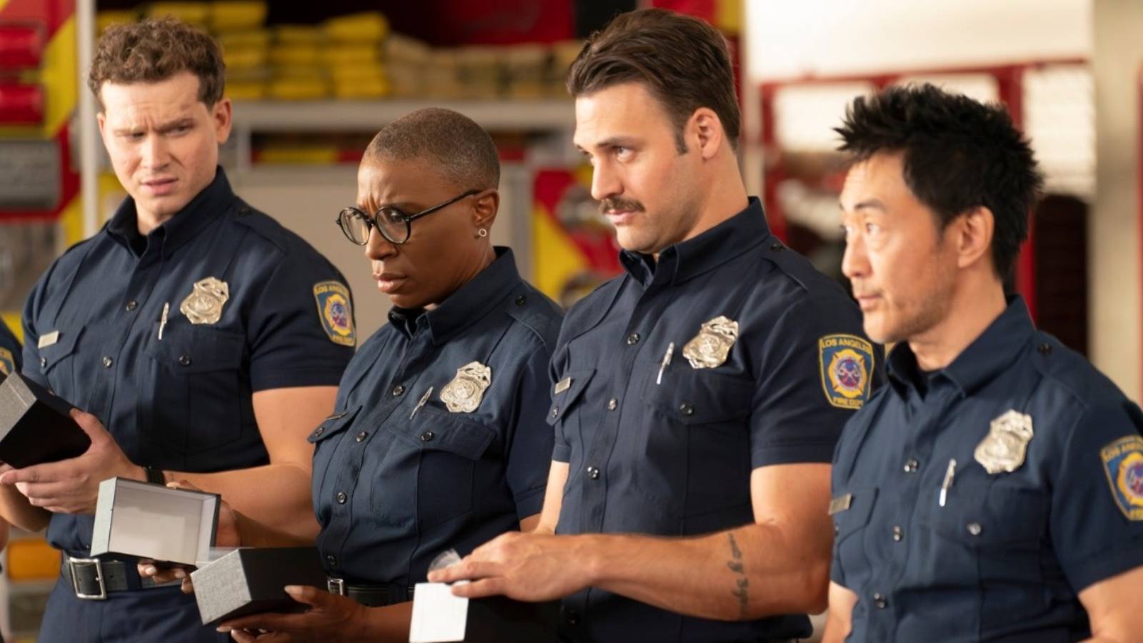 Buck, Hen, Eddie, and Chimney on 9-1-1