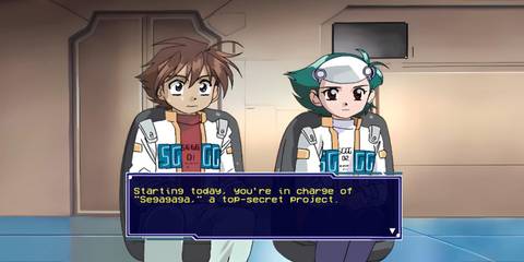 A cutscene in Segagaga