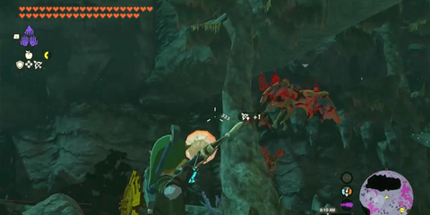A Key Frame From The Legend Of Zelda Tears Of The Kingdom Showing The Player Approaching An Enemy With The Homing Arrow Equipped