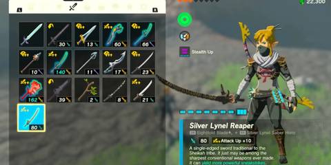A Key Frame From The Legend Of Zelda Tears Of The Kingdom Showing The Player Interacting With The Silver Lynel Reaper In The Game's Menu