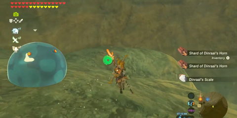 A Key Frame From The Legend Of Zelda Tears Of The Kingdom Showing The Player Receiving A Shard Of Dinraal's Horn