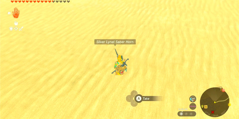 A Key Frame From The Legend Of Zelda Tears Of The Kingdom Showing The Player Receiving A Silver Lynel Saber Horn