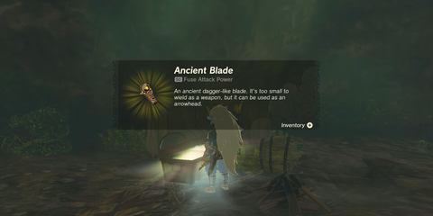 A Key Frame From The Legend Of Zelda Tears Of The Kingdom Showing The Player Receiving An Ancient Blade