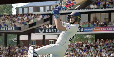 A player hitting a shot in Cricket 24