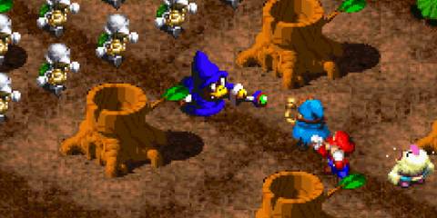 A scene featuring characters in Super Mario RPG Legend of the Seven Stars