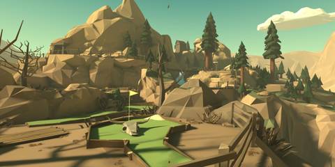 A view of a golf course in Walkabout Mini Golf VR