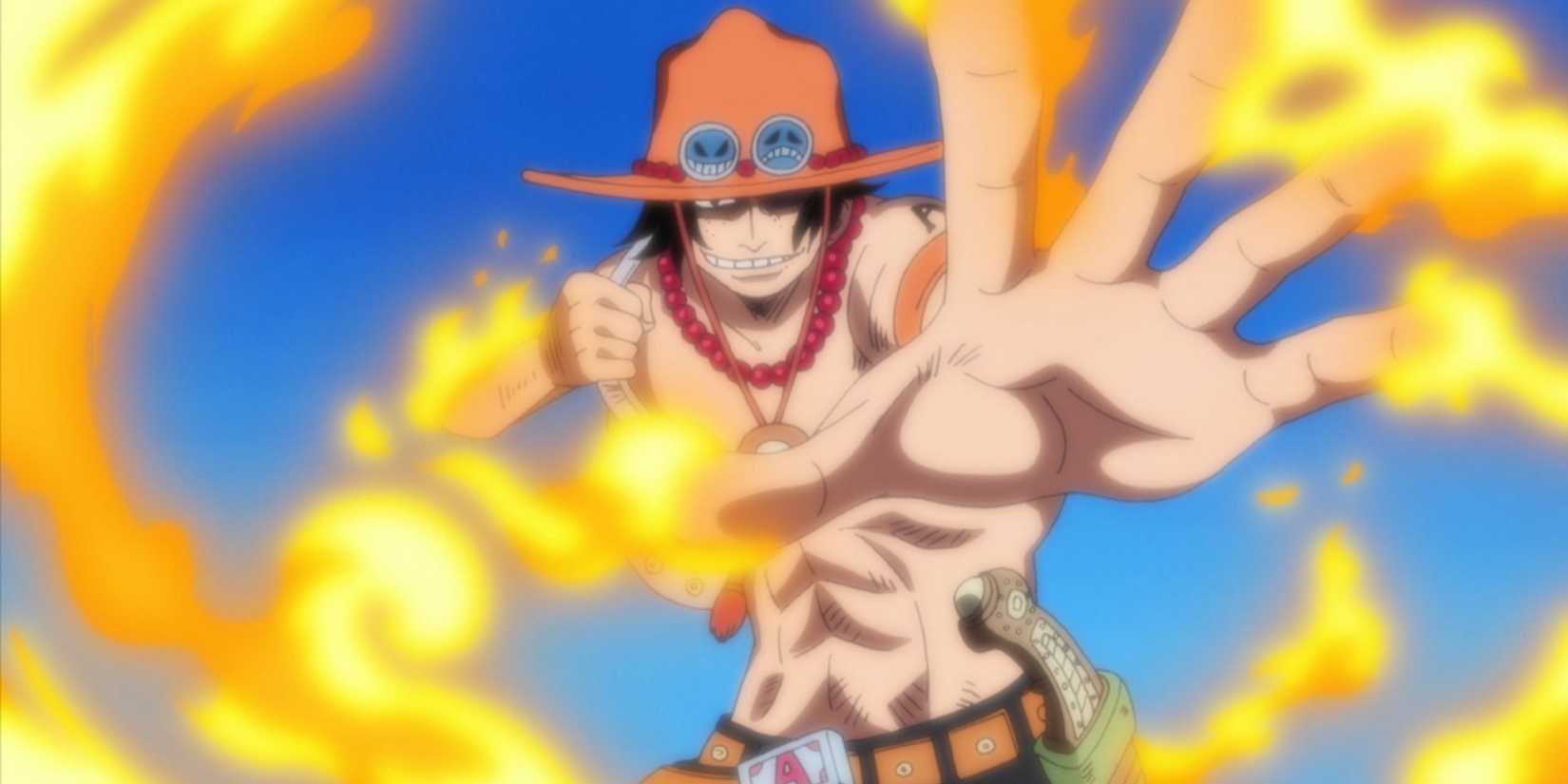 Ace using the powers of the Mera Mera no Mi - One Piece