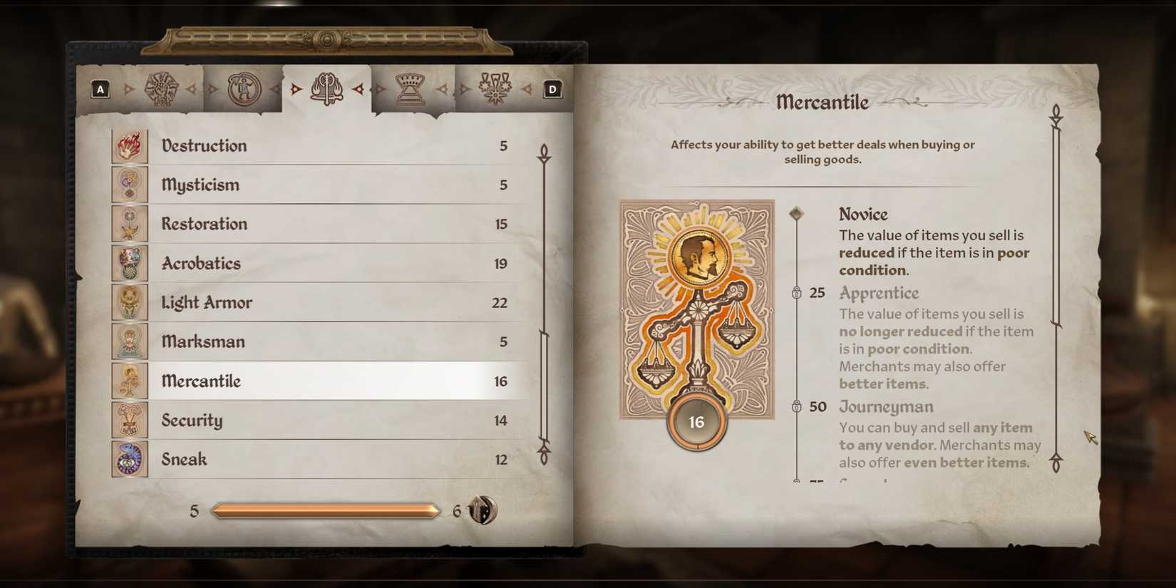 acquiring Mercantile skills